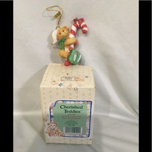 Cherished Teddies - Elf with Candy Cane ornament